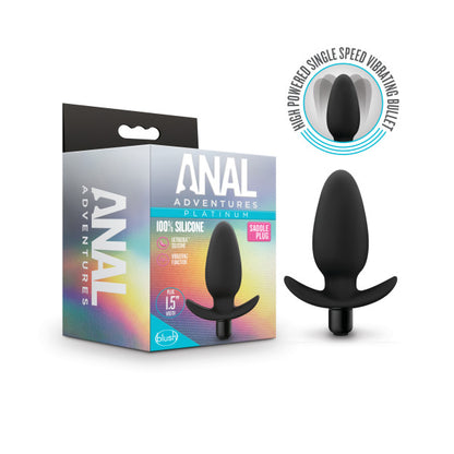 ANAL ADVENTURES PLATINUM SILICONE SADDLE PLUG BLACK