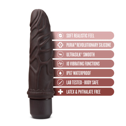 DR. SKIN SILICONE DR. ROBERT 7 IN VIBRATING DILDO BROWN