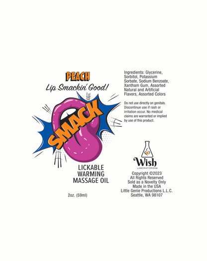 SMACK PEACH 2 OZ WARMING MASSAGE OIL