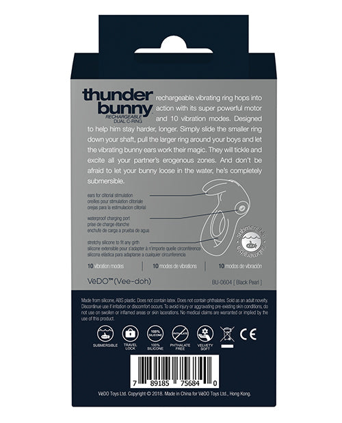 VEDO THUNDER BUNNY DUAL RING RECHARGEABLE BLACK PEARL