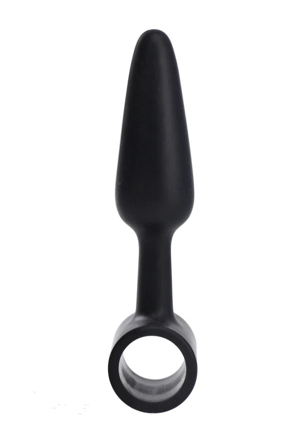 (D)IN A BAG BUTT PLUG 3 BLACK VIBRATING "