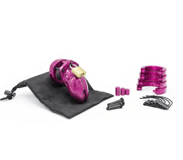 CB-6000S PINK GLITTER CHASTITY KIT