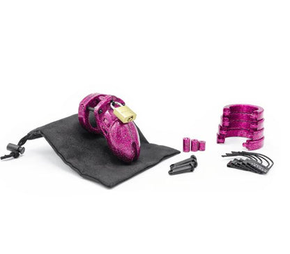 CB-6000S PINK GLITTER CHASTITY KIT