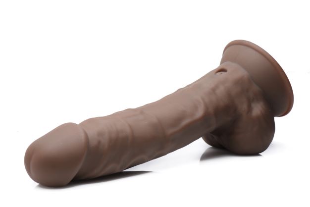 FLESHSTIXXX 8IN VIBRATING DILDO W/ BALLS DARK