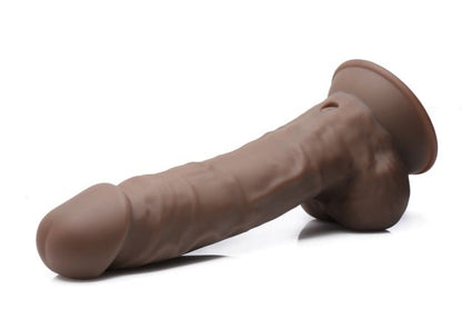 FLESHSTIXXX 8IN VIBRATING DILDO W/ BALLS DARK