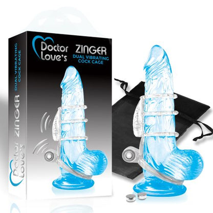 DOCTOR LOVE ZINGER DUAL VIBRATING SLEEVE CLEAR