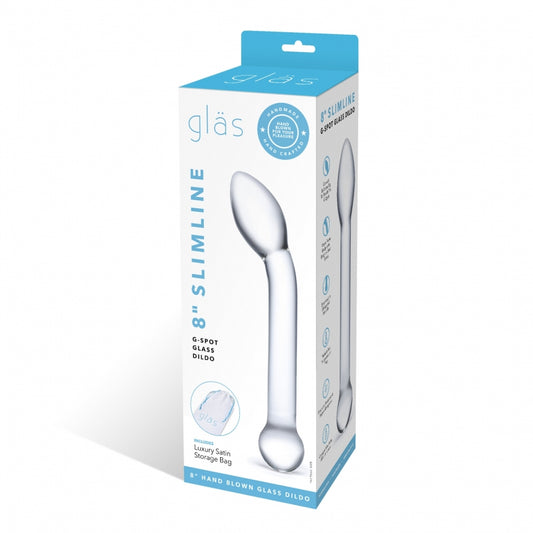 GLAS 8 SLIMLINE G SPOT GLASS DILDO "