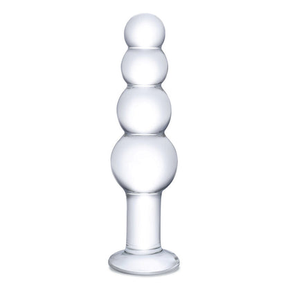GLAS 7.25 GLASS BEADED BUTT PLUG "