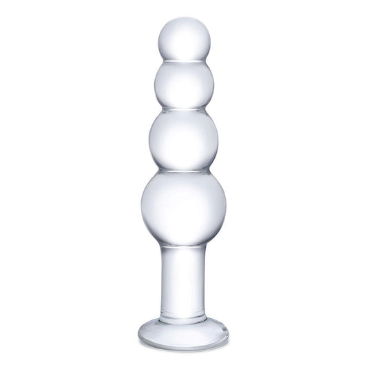 GLAS 7.25 GLASS BEADED BUTT PLUG "