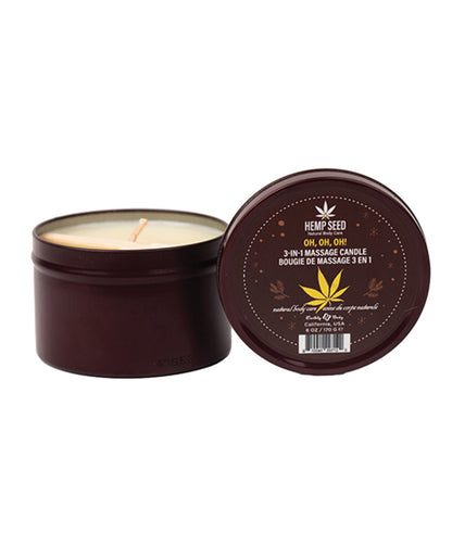 HEMP SEED 3-IN-1 MASSAGE CANDLE OH OH OH 6OZ