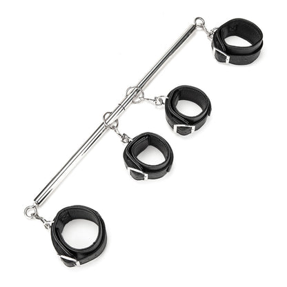 LUX FETISH 4 CUFF EXPANDABLE SPREADER BAR SET W/ DETACHABLE WRIST & ANKLE CUFFS