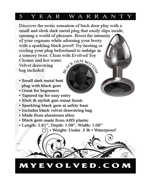 EVOLVED GEM BLACK ANAL PLUG SMALL