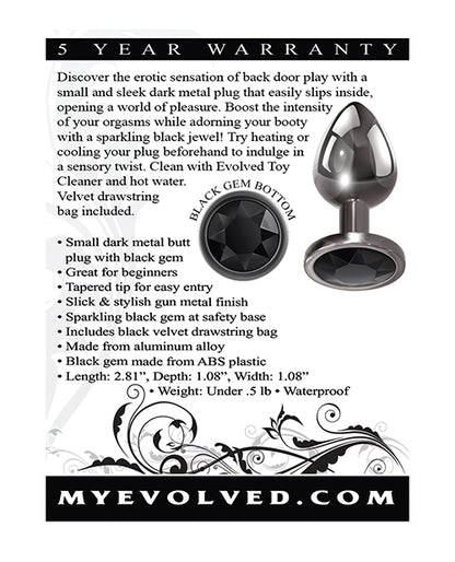 EVOLVED GEM BLACK ANAL PLUG SMALL