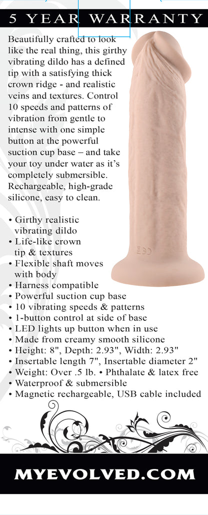 EVOLVED 7IN GIRTHY VIBRATING DONG LIGHT
