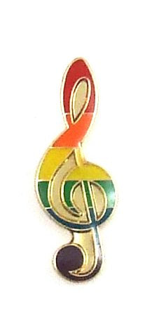 LAPEL PIN RAINBOW NOTE