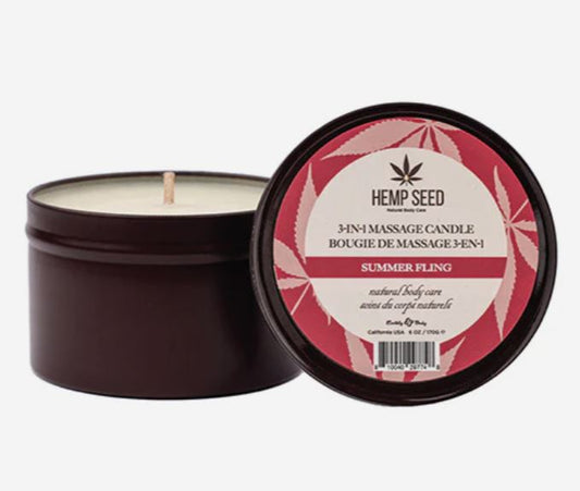 HEMP SEED 3-IN-1 MASSAGE CANDLE SUMMER FLING 6 OZ