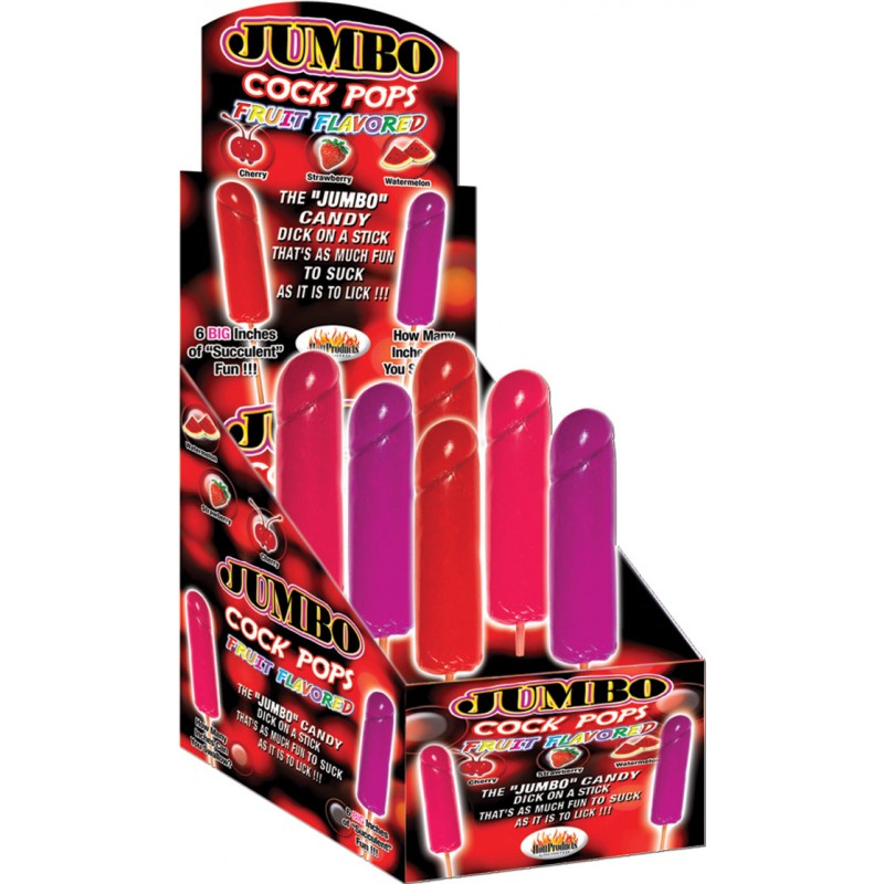 JUMBO FRUIT FLAVORED COCK POPS 6PC DISPLAY