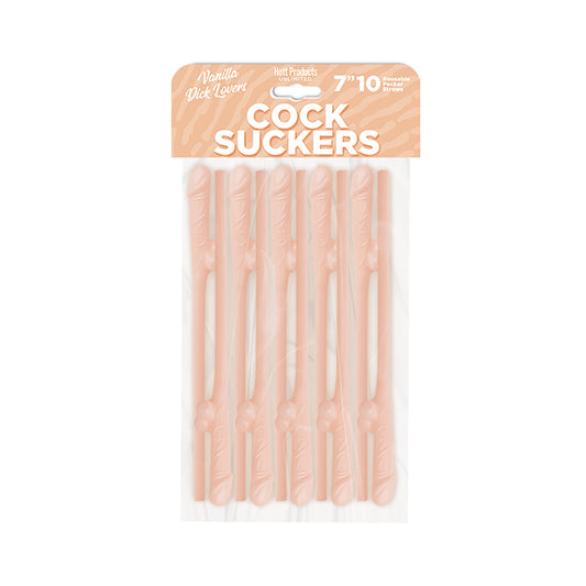 COCK SUCKERS PECKER STRAWS VANILLA LOVERS 10PK