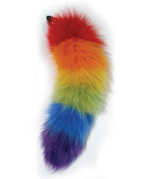 RAINBOW FOXY TAIL W/STAINLESS STEEL BUTT PLUG