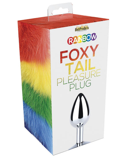 RAINBOW FOXY TAIL W/STAINLESS STEEL BUTT PLUG