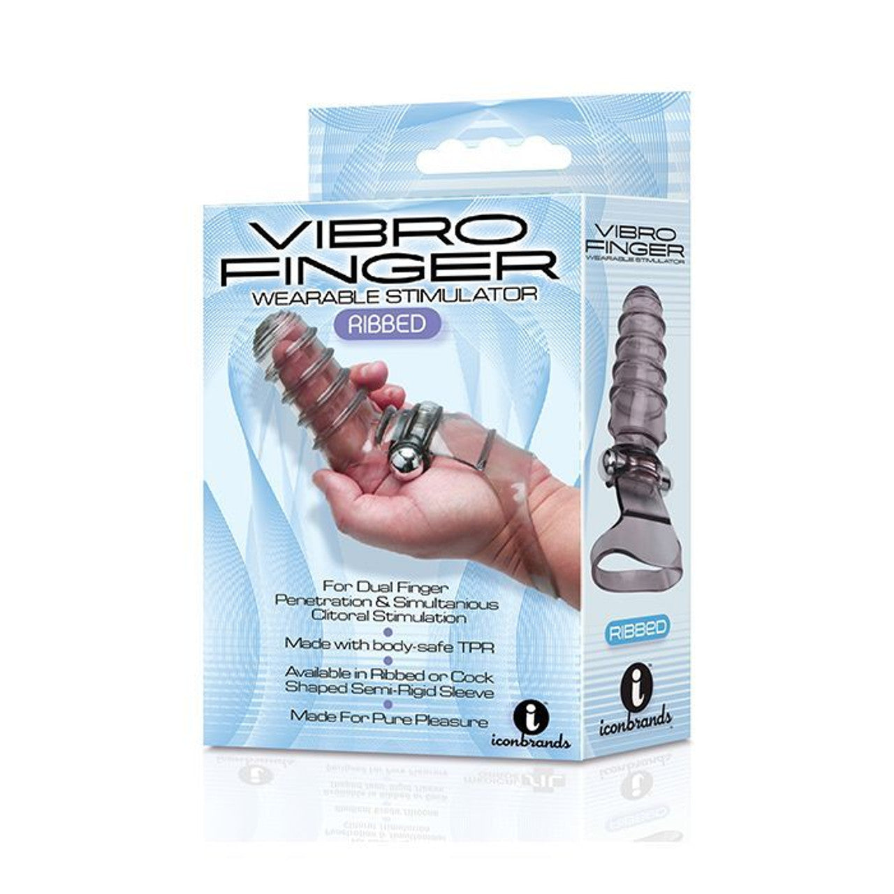 THE 9'S VIBROFINGER RIBBED FINGER MASSAGER GREY