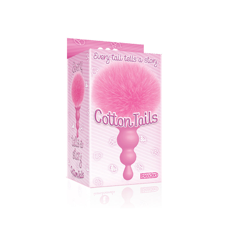 THE 9S COTTONTAILS BUNNY TAIL BUTT PLUG BEADED PINK