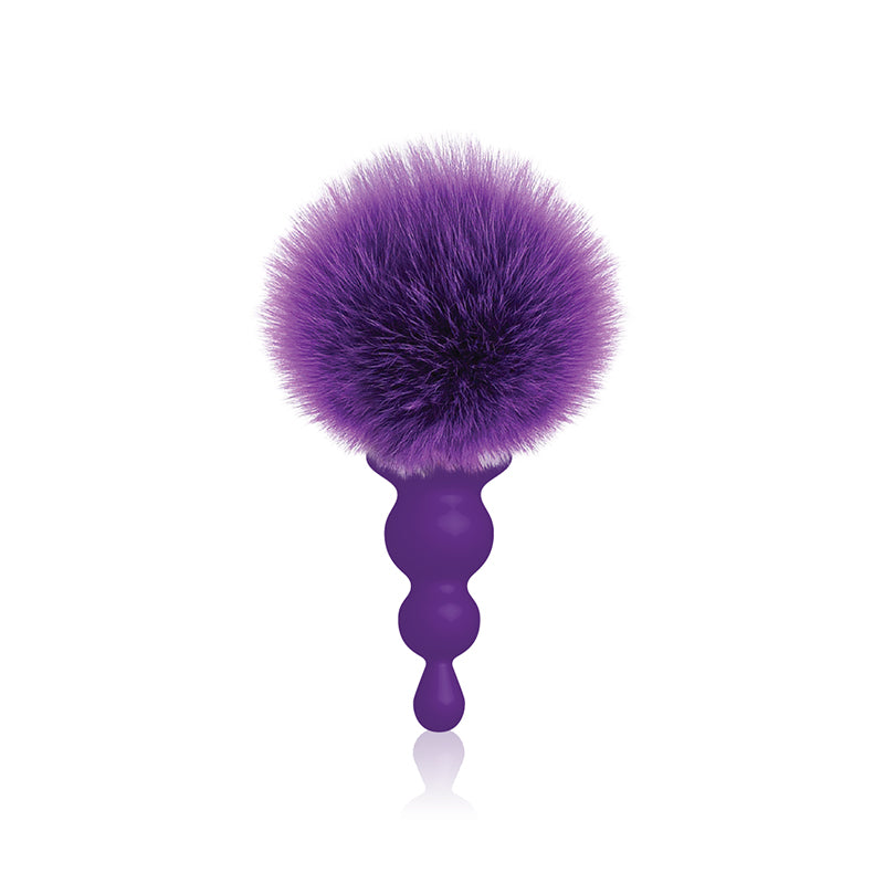 THE 9S COTTONTAILS BUNNY TAIL BUTT PLUG BEADED PURPLE