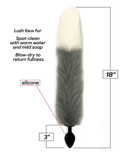 FOXY TAIL SILICONE BUTT PLUG GREY