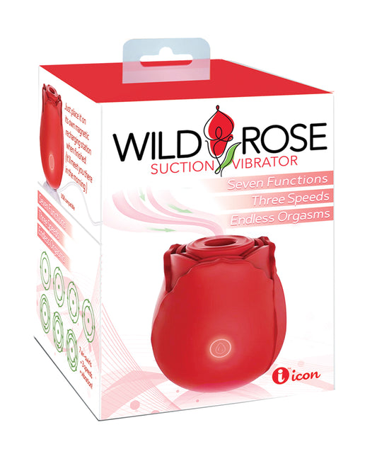 WILD ROSE RECHARGEABLE SILICONE SUCTION VIBRATOR