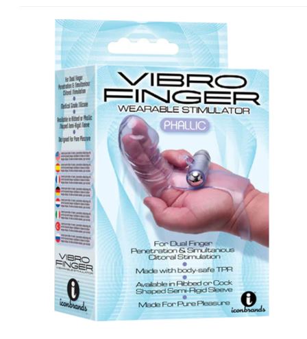 THE 9'S VIBRO FINGER PHALLIC FINGER MASSAGER PURPLE