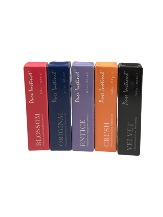 PURE INSTINCT PHEROMONE INFUSED PERFUME OIL ACRYLIC CUBE DISPLAY W/TESTERS (36PCS)