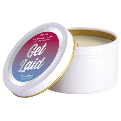 MASSAGE CANDLE W/ PHEROMONES GET LAID PASSIONFRUIT 4OZ