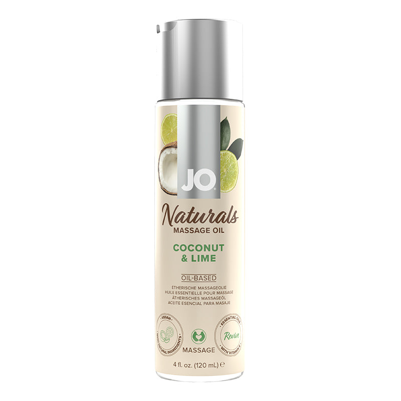 JO NATURALS MASSAGE OIL COCONUT & LIME 4 OZ