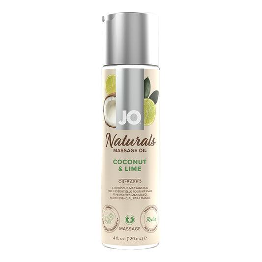 JO NATURALS MASSAGE OIL COCONUT & LIME 4 OZ