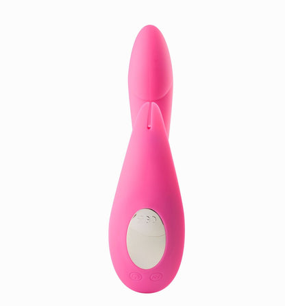 LEAH RECHARGEABLE SILICONE RABBIT MASSAGER NEON PINK
