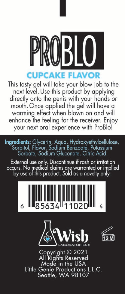 PROBLO ORAL PLEASURE GEL CUPCAKE 1.5 OZ