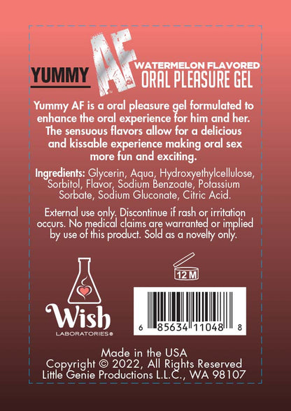 YUMMY AF ORAL PLEASURE GEL WATERMELON 2.2OZ