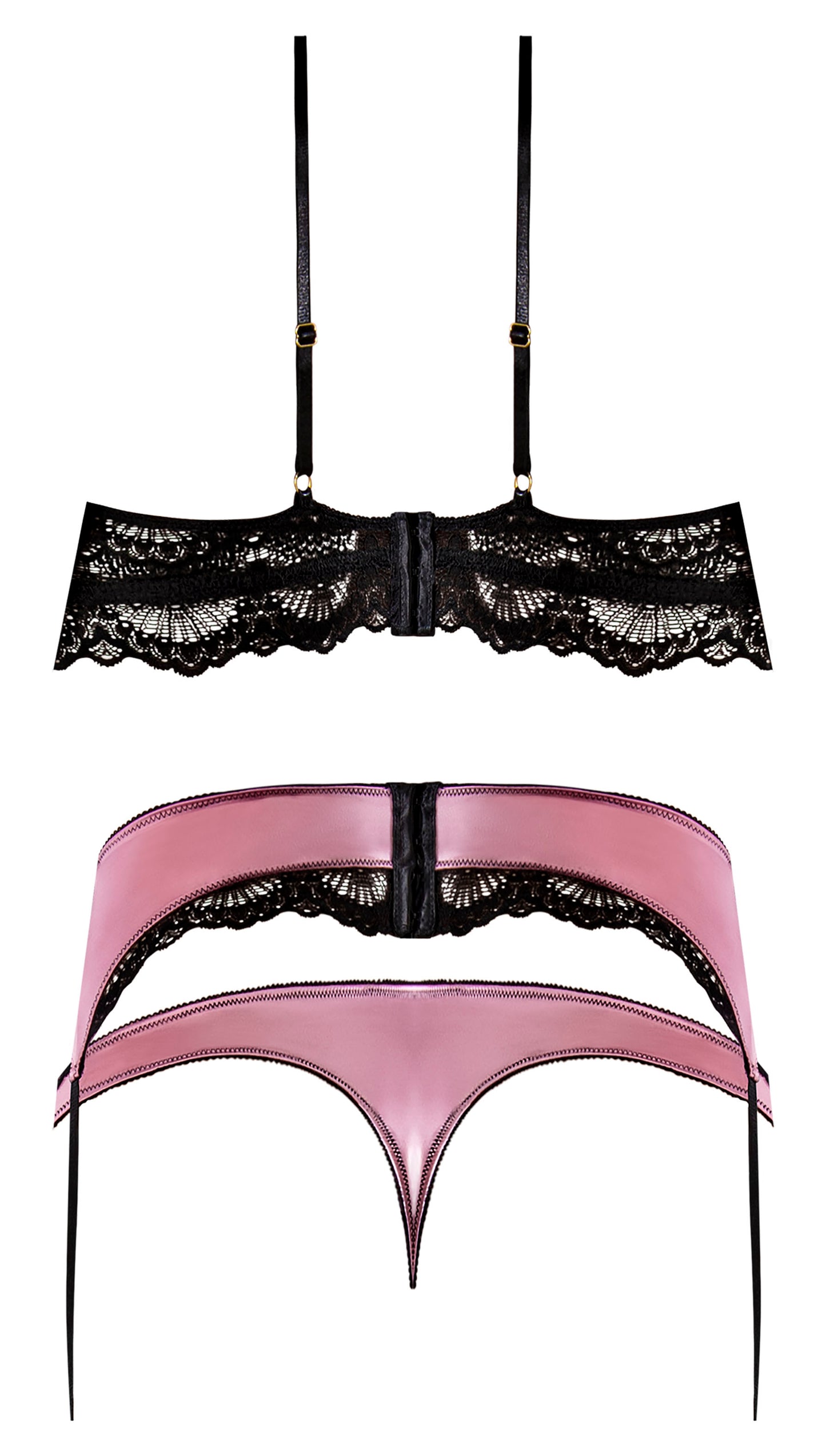 SENSUAL DESIRES BRA CINCHER & THONG MAUVE L/XL