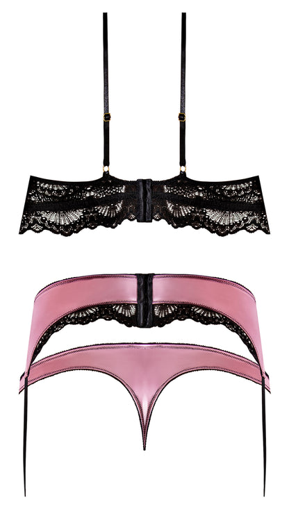 SENSUAL DESIRES BRA CINCHER & THONG MAUVE L/XL