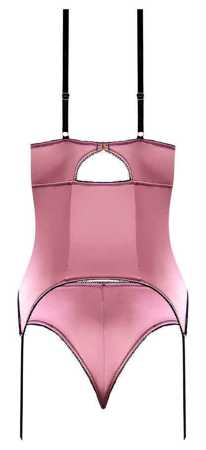 SENSUAL DESIRES BASQUE & TANGA SET MAUVE L/XL