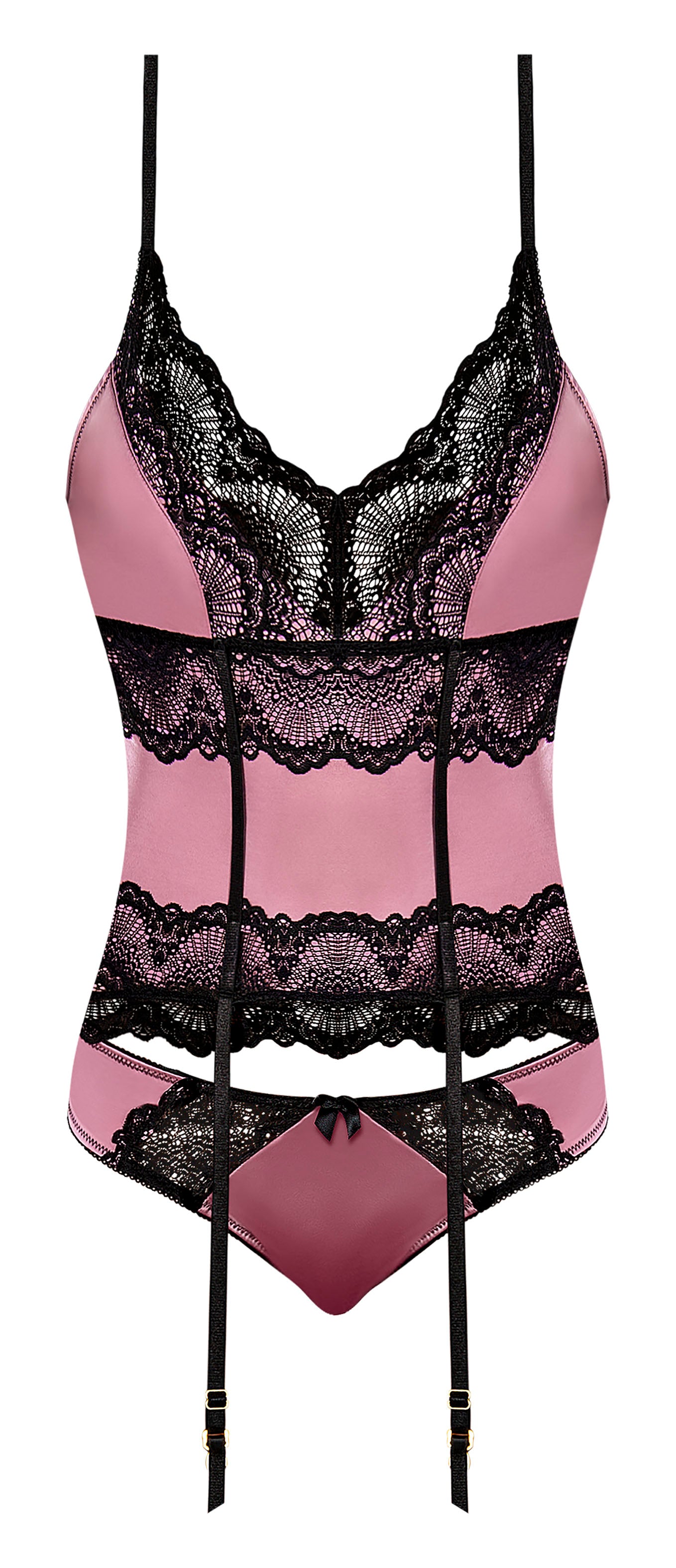 SENSUAL DESIRES BASQUE & TANGA SET MAUVE L/XL