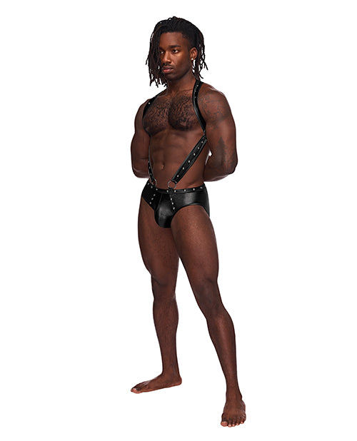 URANUS STUDDED HARNESS BLACK L/XL