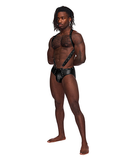 URANUS STUDDED HARNESS BLACK L/XL