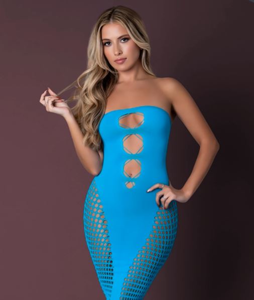 SEAMLESS GOWN TURQUOISE O/S
