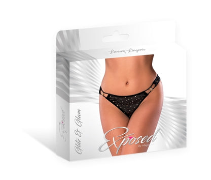 GLITZ & GLAM TANGA BLACK S/M