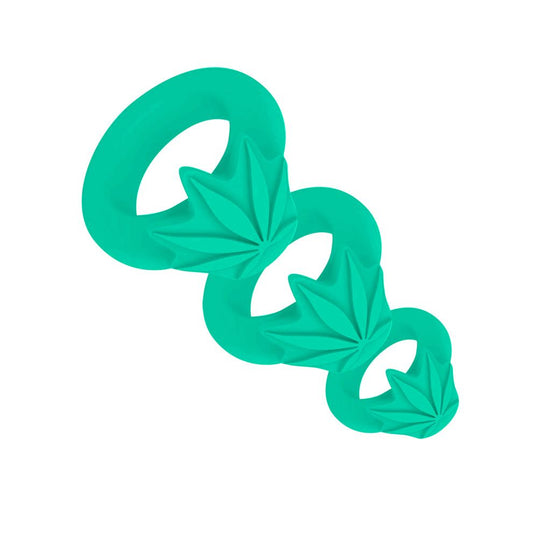HAZEY SILICONE POT LEAF 3 RING SET