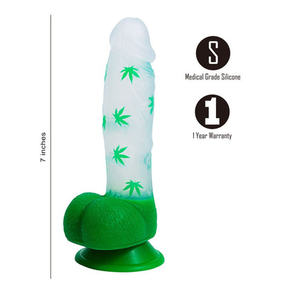 LEIF 7 IN 420 POT LEAF PRINT SILICONE DONG