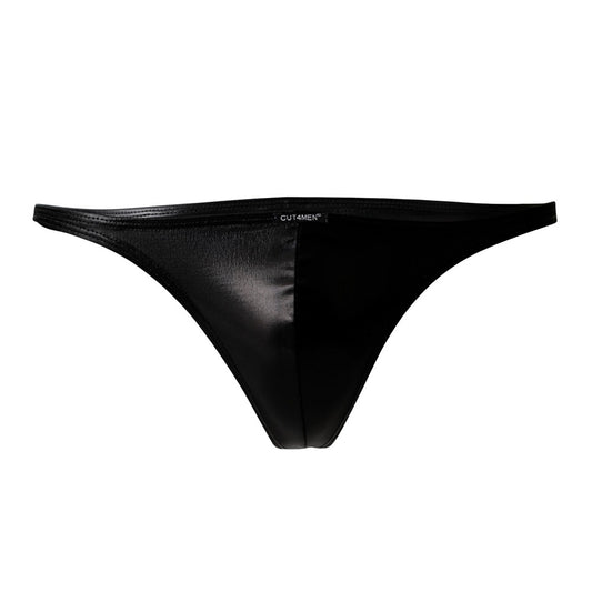 C4M Brazilian Brief Black Leatherette - Large