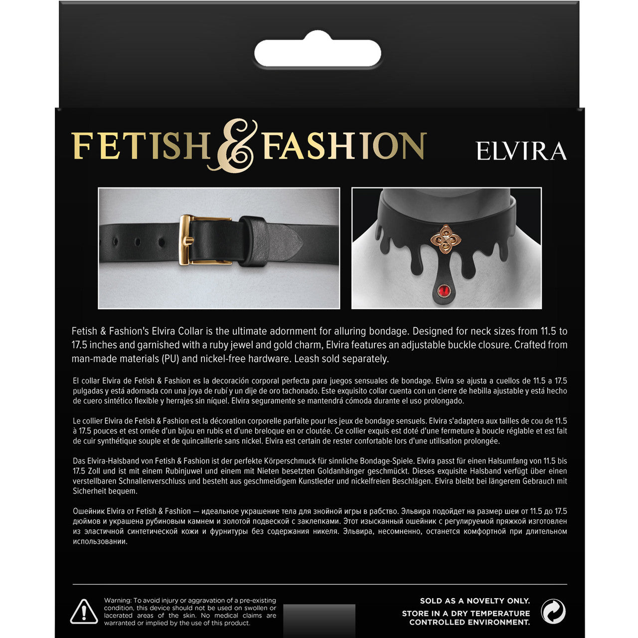 FETISH & FASHION ELVIRA COLLAR BLACK
