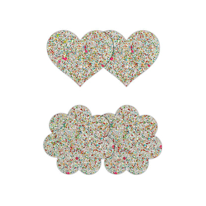 PRETTY PASTIES HEART & FLOWER GLOW 2 PAIR